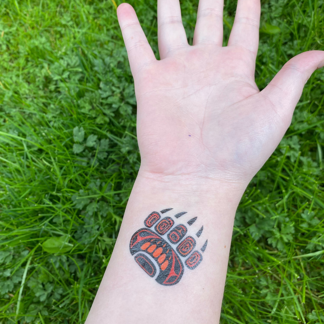 Orange Bear Paw Temporary Tattoos - Leading Edge Promo