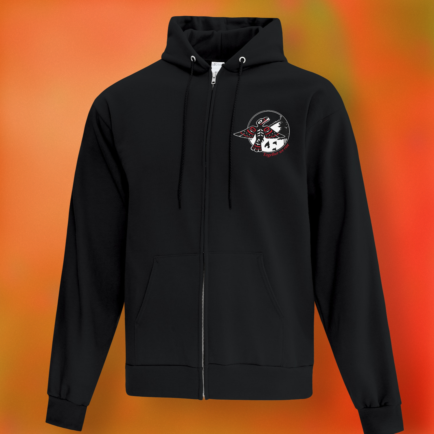 Black Indigenous Ally Together We Rise Full Zip Hoodie - Image 4