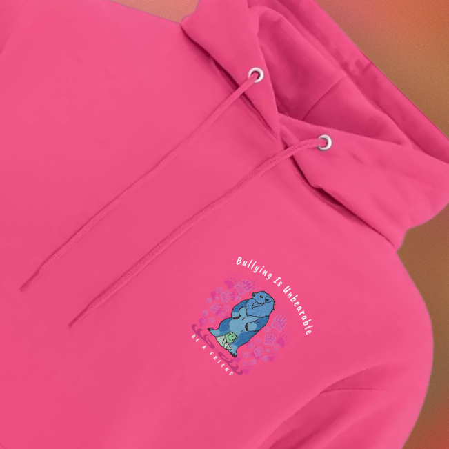 Indigenous Tiny Pink Bear Hooded Sweatshirt