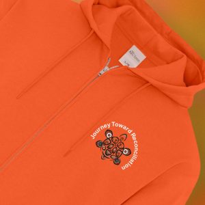 Orange Indigenous Turtle Journey Towards Reconciliation Full Zip Hoodie