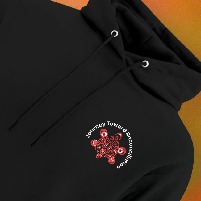 Black Indigenous Turtle Journey Towards Reconciliation Pullover Hoodie