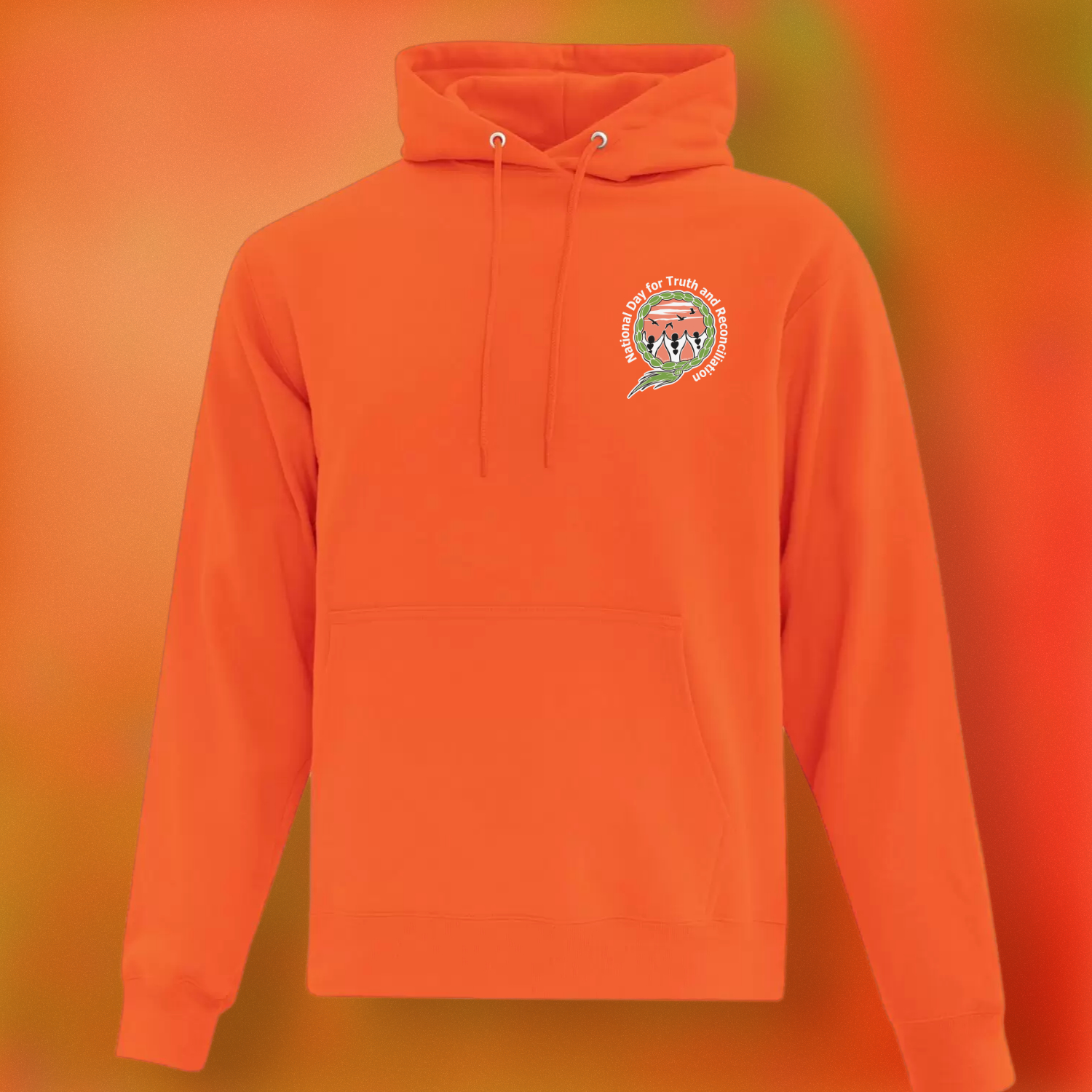 Orange Indigenous Sweetgrass NDTR Pullover Hoodie - Image 2