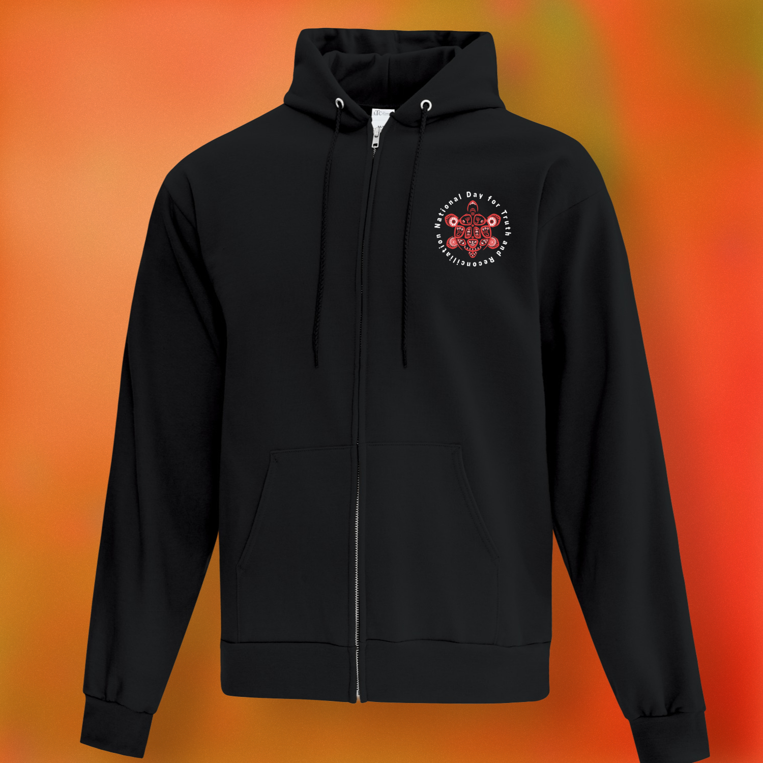 Black Indigenous Turtle NDTR Full Zip Hoodie - Image 2