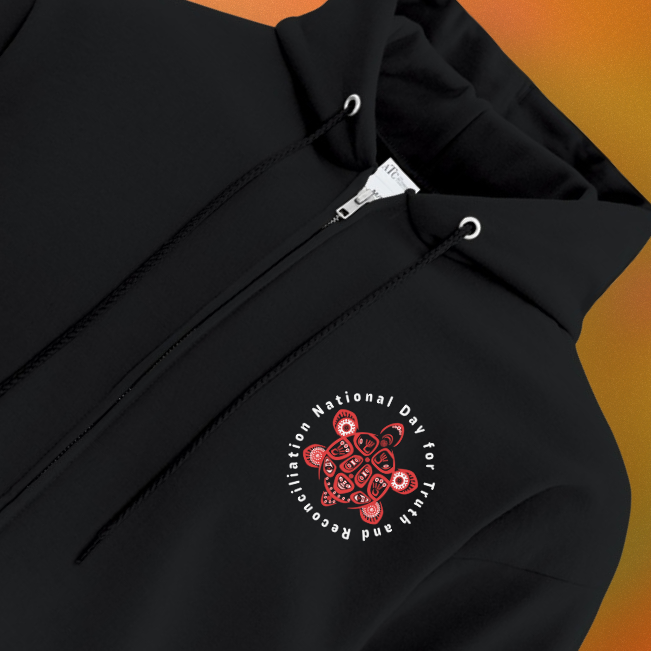 Black Indigenous Turtle NDTR Full Zip Hoodie