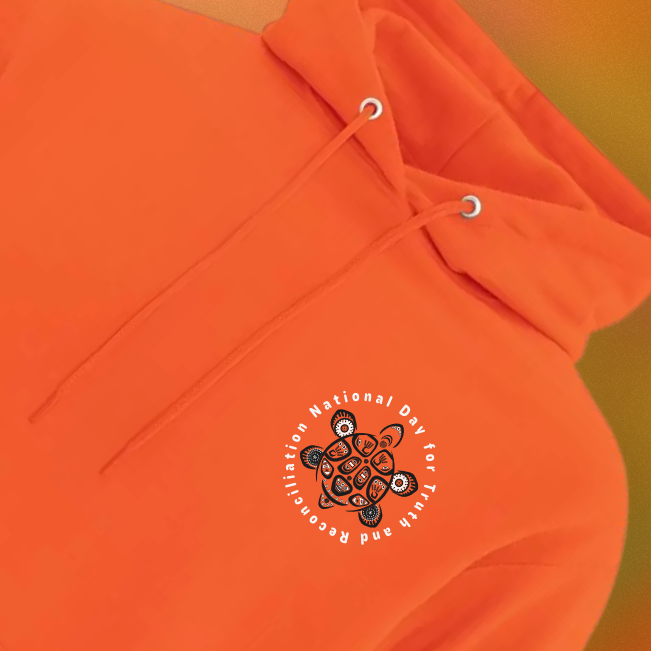 Orange Indigenous Turtle NDTR Pullover Hoodie